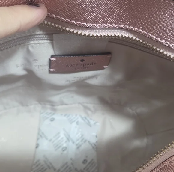 Kate Spade Sparkling Pink Glitter Tote Bag With Detachabble Strap For Crossbody - Picture 6 of 9